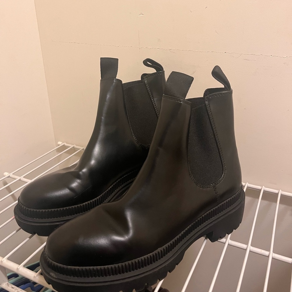 H&M Glossy Black Ankle Boots